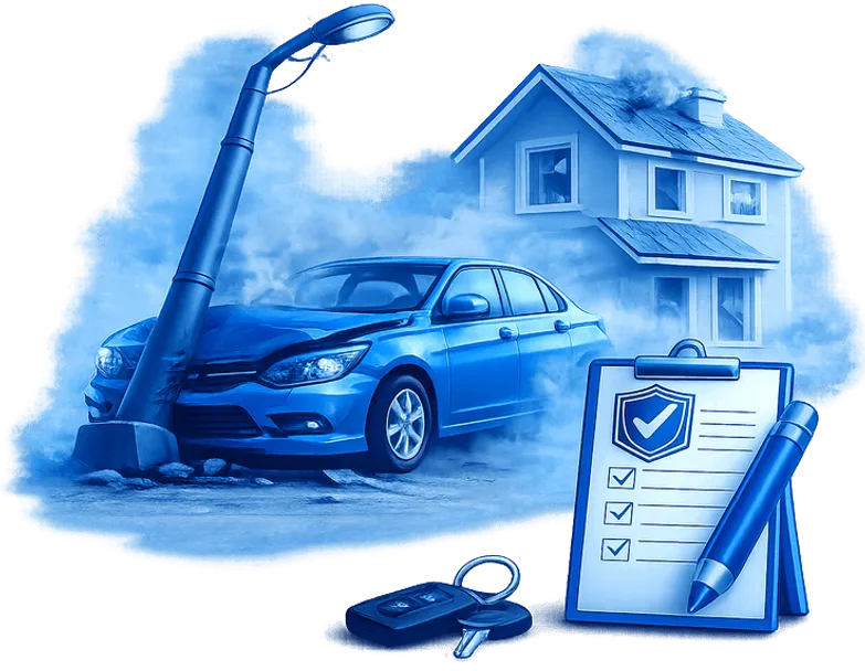 Ilustrace pojistných událostí – autohavárie s checklistem